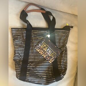 Small tote & clutch from Bath & Body Works. Black with gold details.